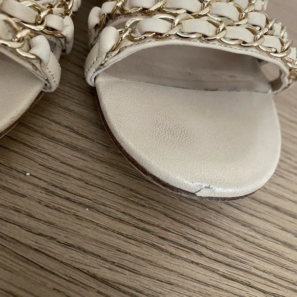 Chanel chain gladiator sandals